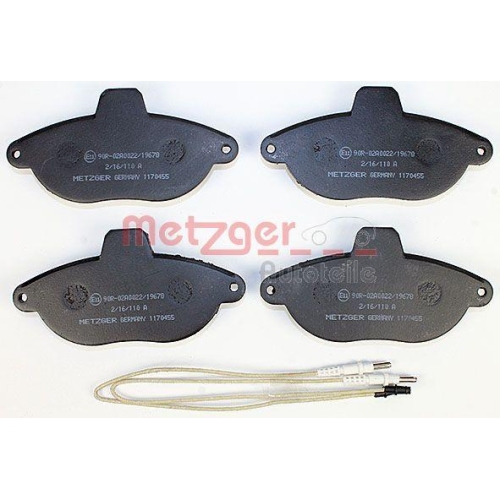 Bremsbelagsatz, Scheibenbremse METZGER 1170455 f&uuml;r CITRO&Euml;N FIAT PEUGEOT