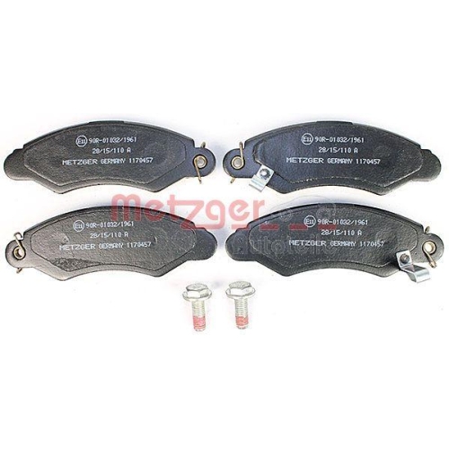 Bremsbelagsatz, Scheibenbremse METZGER 1170457 f&uuml;r SUZUKI, Vorderachse