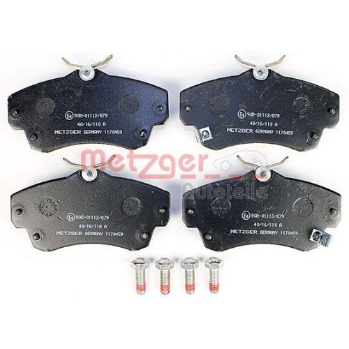 Bremsbelagsatz, Scheibenbremse METZGER 1170459 f&uuml;r CHRYSLER, Vorderachse