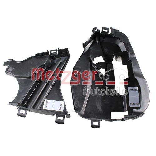 Abdeckung, Zahnriemen METZGER 2386017 f&uuml;r RENAULT DACIA, au&szlig;en, oben, unten