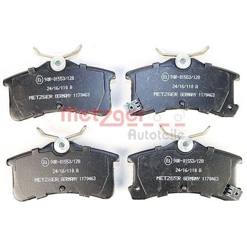 Bremsbelagsatz, Scheibenbremse METZGER 1170463 f&uuml;r TOYOTA, Hinterachse
