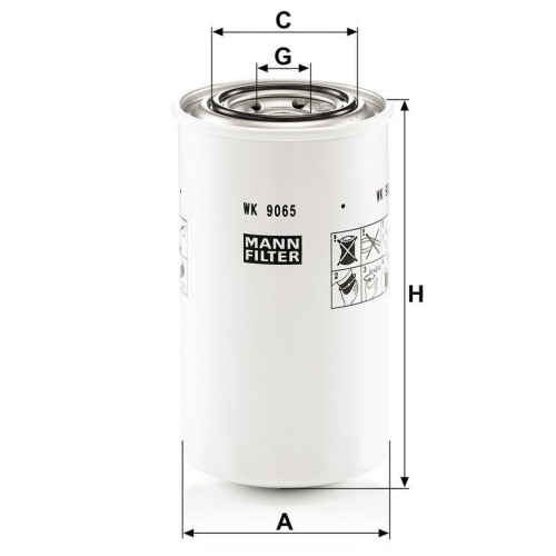 MANN-FILTER WK 9065 Kraftstofffilter f&uuml;r VOLVO HYUNDAI CASE IH HITACHI JCB AGCO