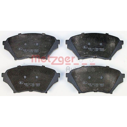 Bremsbelagsatz, Scheibenbremse METZGER 1170480 f&uuml;r MAZDA, Vorderachse