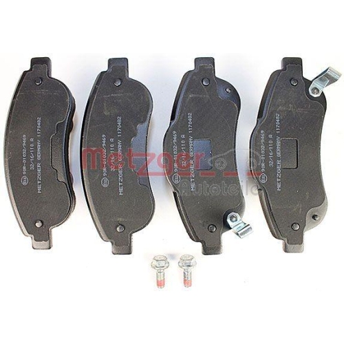 Bremsbelagsatz, Scheibenbremse METZGER 1170482 f&uuml;r HONDA, Vorderachse