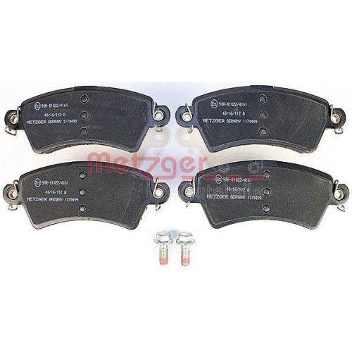 Bremsbelagsatz, Scheibenbremse METZGER 1170499 f&uuml;r CITRO&Euml;N PEUGEOT, Vorderachse