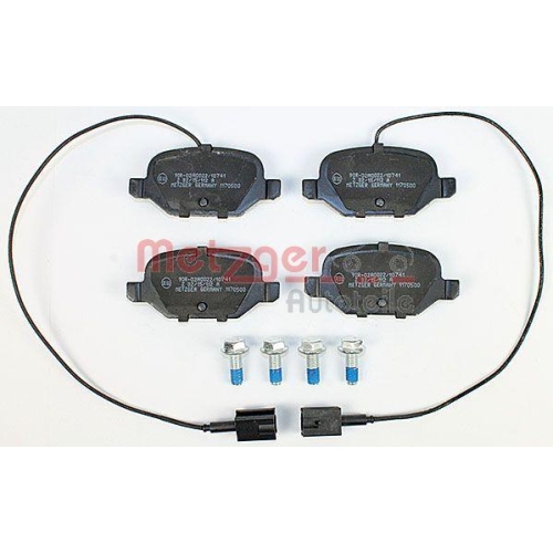Bremsbelagsatz, Scheibenbremse METZGER 1170500 f&uuml;r FIAT, Hinterachse