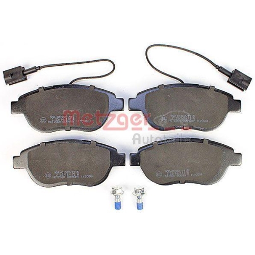 Bremsbelagsatz, Scheibenbremse METZGER 1170504 f&uuml;r FIAT, Vorderachse