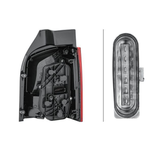 HELLA Heckleuchte 2SK 010 318-091 für VW, links, für Fahrzeuge mit Heckklappe