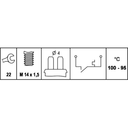 HELLA Temperaturschalter, K&uuml;hlerl&uuml;fter 6ZT 008 729-001 f&uuml;r EVOBUS