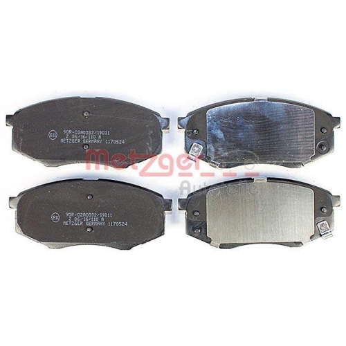 Bremsbelagsatz, Scheibenbremse METZGER 1170524 f&uuml;r HYUNDAI, Vorderachse