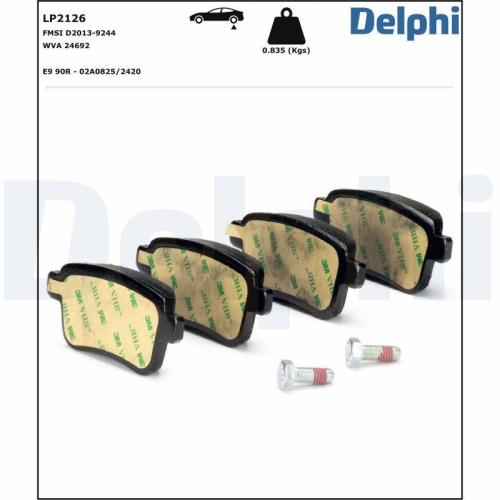 DELPHI LP2126 Bremsbelagsatz, Scheibenbremse f&uuml;r MERCEDES-BENZ NISSAN RENAULT