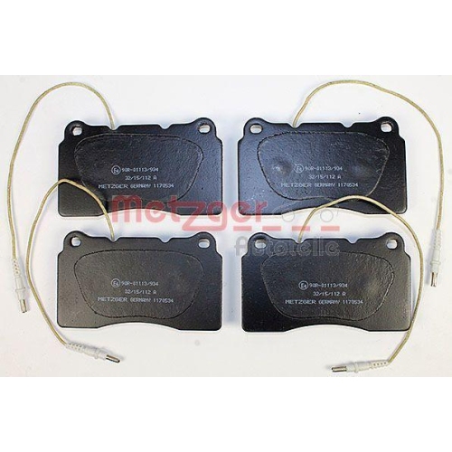 Bremsbelagsatz, Scheibenbremse METZGER 1170534 f&uuml;r PEUGEOT, Vorderachse