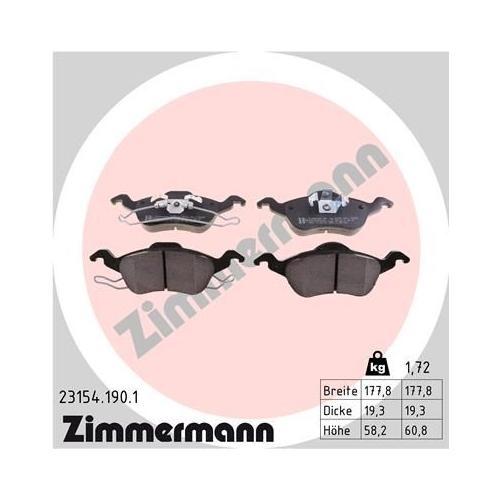 Bremsscheibe ZIMMERMANN 250.1343.20 COAT Z für FORD MAZDA, Vorderachse