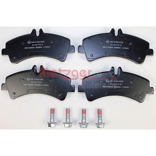 Bremsbelagsatz, Scheibenbremse METZGER 1170543 f&uuml;r MERCEDES-BENZ VAG