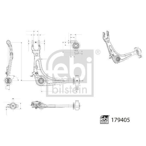 FEBI BILSTEIN Lenker, Radaufh&auml;ngung 179405 f&uuml;r CITRO&Euml;N, Vorderachse rechts
