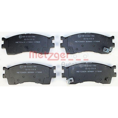 Bremsbelagsatz, Scheibenbremse METZGER 1170548 f&uuml;r KIA, Vorderachse