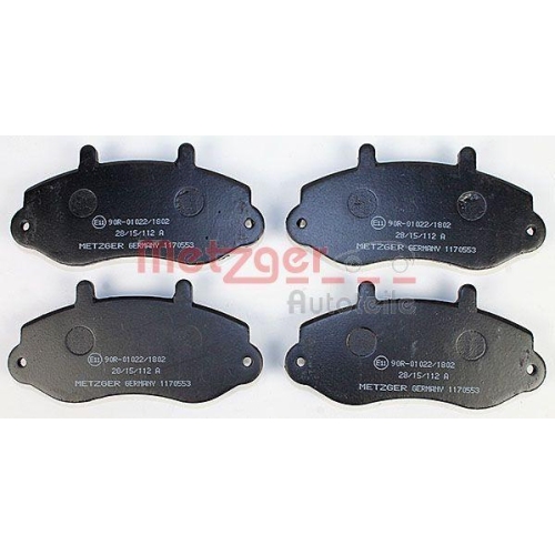 Bremsbelagsatz, Scheibenbremse METZGER 1170553 f&uuml;r OPEL RENAULT, Vorderachse
