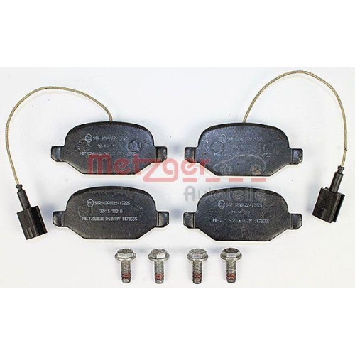 Bremsbelagsatz, Scheibenbremse METZGER 1170555 f&uuml;r ALFA ROMEO, Hinterachse