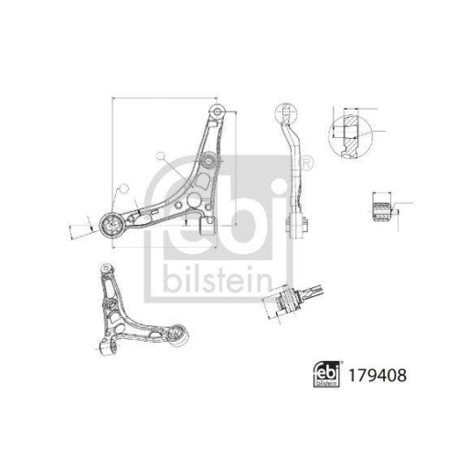 FEBI BILSTEIN Lenker, Radaufh&auml;ngung 179408 f&uuml;r CITRO&Euml;N FIAT OPEL PEUGEOT