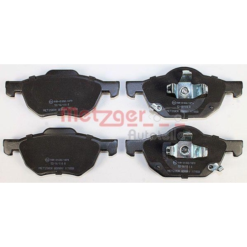 Bremsbelagsatz, Scheibenbremse METZGER 1170558 f&uuml;r HONDA, Vorderachse