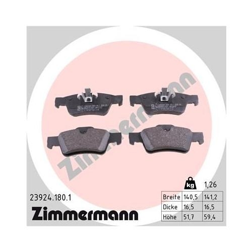 Bremsscheibe ZIMMERMANN 400.3663.20 COAT Z für MERCEDES-BENZ, Hinterachse