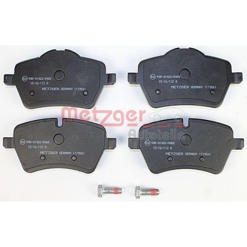 Bremsbelagsatz, Scheibenbremse METZGER 1170561 f&uuml;r BMW, Vorderachse