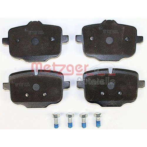 Bremsbelagsatz, Scheibenbremse METZGER 1170565 GREENPARTS f&uuml;r BMW, Hinterachse