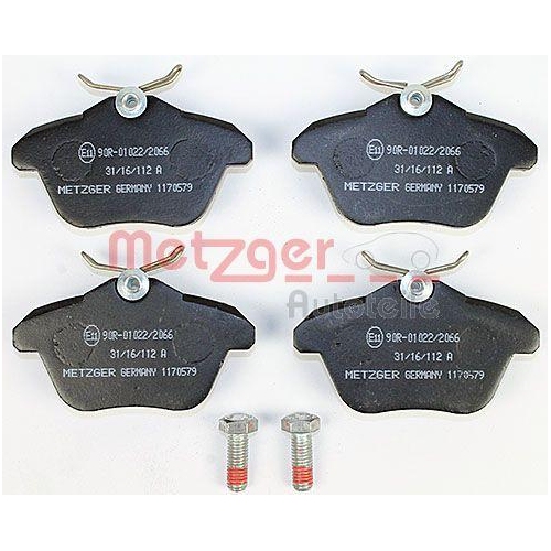 Bremsbelagsatz, Scheibenbremse METZGER 1170579 f&uuml;r ALFA ROMEO, Hinterachse