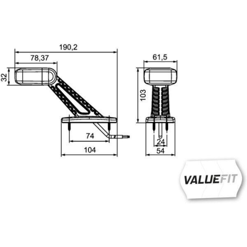 HELLA Umrissleuchte 2XS 357 006-021 VALUEFIT f&uuml;r DAF, rechts
