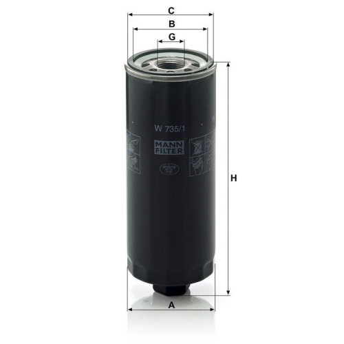 MANN-FILTER W 735/1 &Ouml;lfilter f&uuml;r VAG