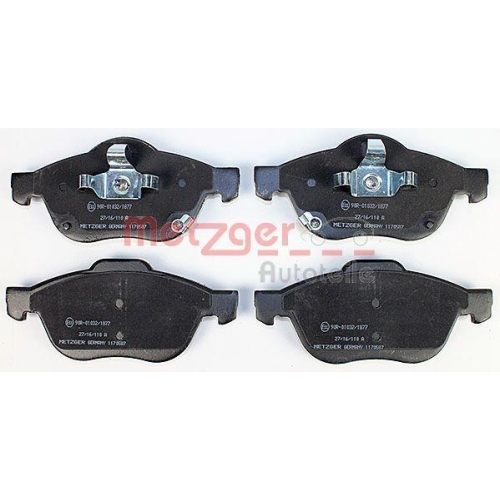 Bremsbelagsatz, Scheibenbremse METZGER 1170587 f&uuml;r TOYOTA, Vorderachse