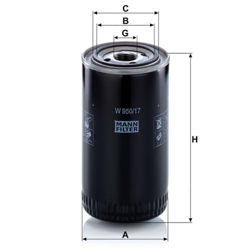 MANN-FILTER W 950/17 &Ouml;lfilter f&uuml;r FIAT ISUZU NISSAN CASE IH CATERPILLAR VALMET