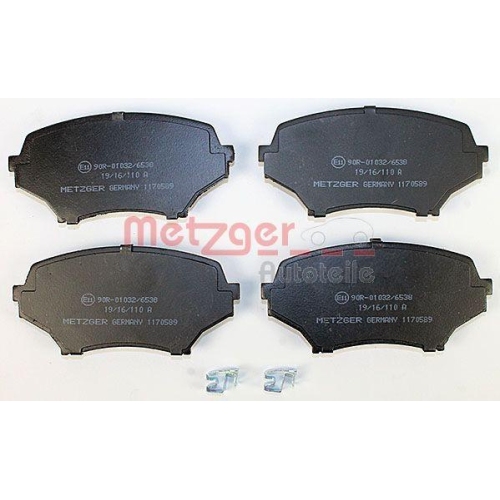 Bremsbelagsatz, Scheibenbremse METZGER 1170589 f&uuml;r MAZDA, Vorderachse