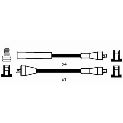 Zündleitungssatz NGK 0986 für, für Fahrzeuge mit Zündverteiler