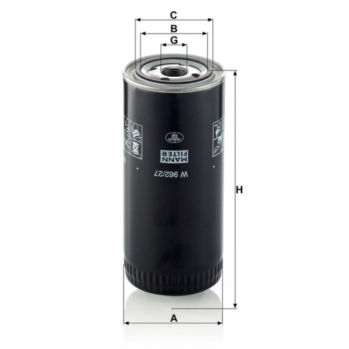 MANN-FILTER W 962/27 &Ouml;lfilter f&uuml;r LIEBHERR JOHN DEERE
