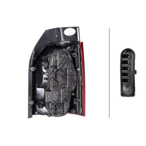 Heckleuchte HELLA 2SD 012 336-051 für VW, links, für Fahrzeuge mit Heckklappe