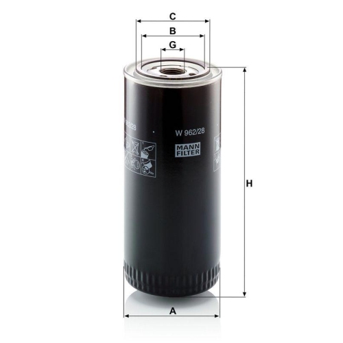 MANN-FILTER W 962/28 &Ouml;lfilter f&uuml;r LIEBHERR