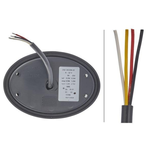 HELLA Heckleuchte 2SD 343 390-011 für DAF IVECO KÄSSBOHRER TATA AGCO, links