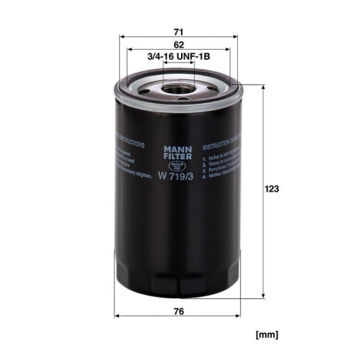 MANN-FILTER W 719/3 &Ouml;lfilter f&uuml;r