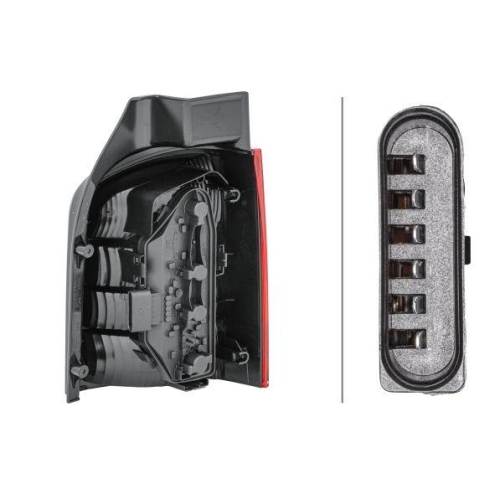 HELLA Heckleuchte 2SK 008 579-091 für VW, links, für Fahrzeuge mit Heckklappe