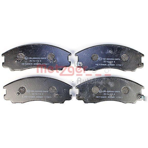 Bremsbelagsatz, Scheibenbremse METZGER 1170611 f&uuml;r HYUNDAI, Vorderachse