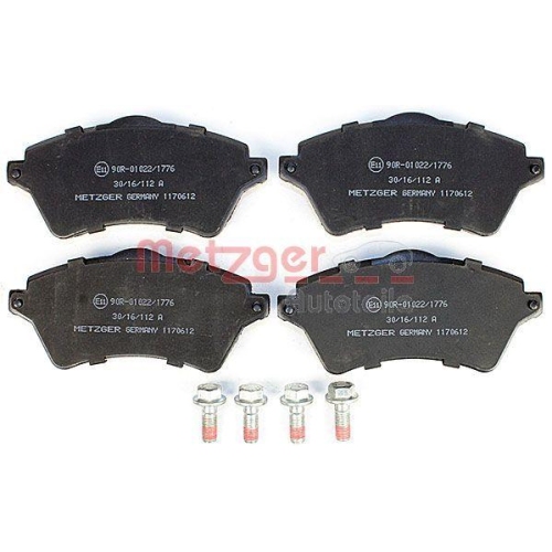 Bremsbelagsatz, Scheibenbremse METZGER 1170612 f&uuml;r LAND ROVER, Vorderachse