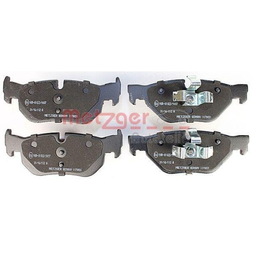 Bremsbelagsatz, Scheibenbremse METZGER 1170031 f&uuml;r BMW, Hinterachse