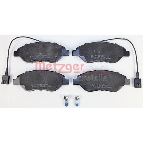 Bremsbelagsatz, Scheibenbremse METZGER 1170615 f&uuml;r ALFA ROMEO, Vorderachse