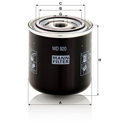 MANN-FILTER WD 920 Filter, Arbeitshydraulik f&uuml;r HITACHI STEINBOCK JOHN DEERE
