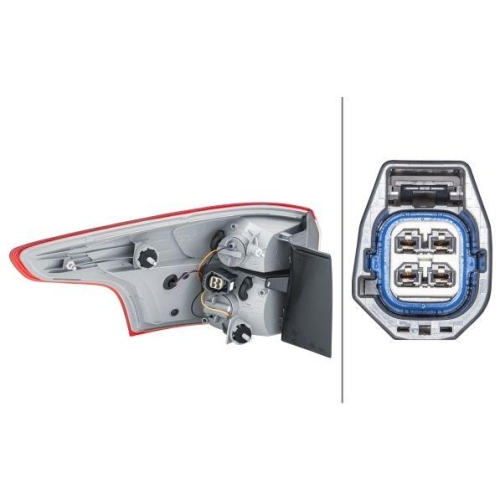 HELLA Heckleuchte 2VA 354 995-161 für FORD, rechts