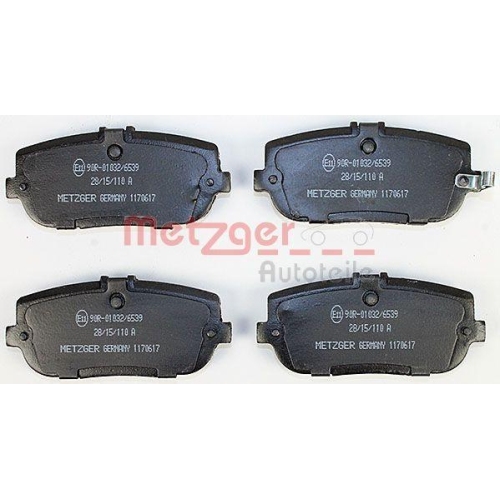 Bremsbelagsatz, Scheibenbremse METZGER 1170617 f&uuml;r MAZDA, Hinterachse
