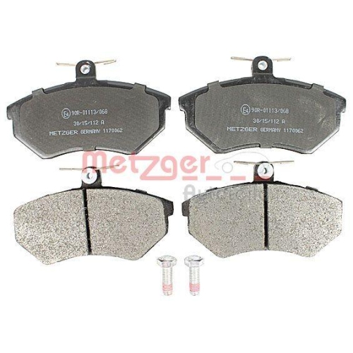 Bremsbelagsatz, Scheibenbremse METZGER 1170062 f&uuml;r VW, Vorderachse