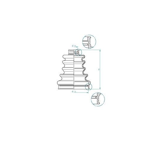 Faltenbalg, Antriebswelle SPIDAN 190974 für, Hinterachse links, getriebeseitig