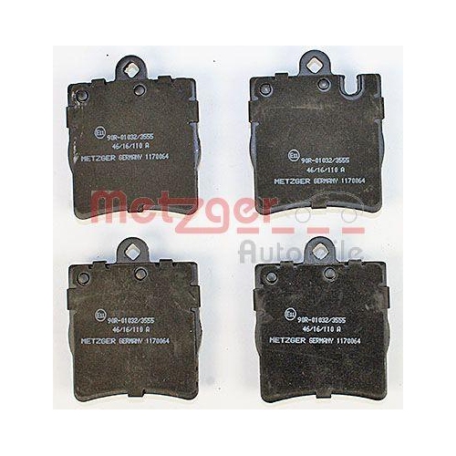 Bremsbelagsatz, Scheibenbremse METZGER 1170064 f&uuml;r MERCEDES-BENZ, Hinterachse